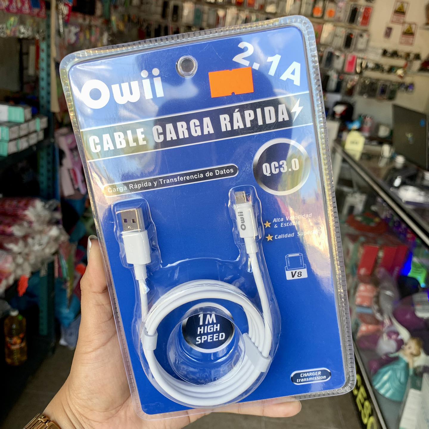 Cable Carga rápida Owii Micro V8