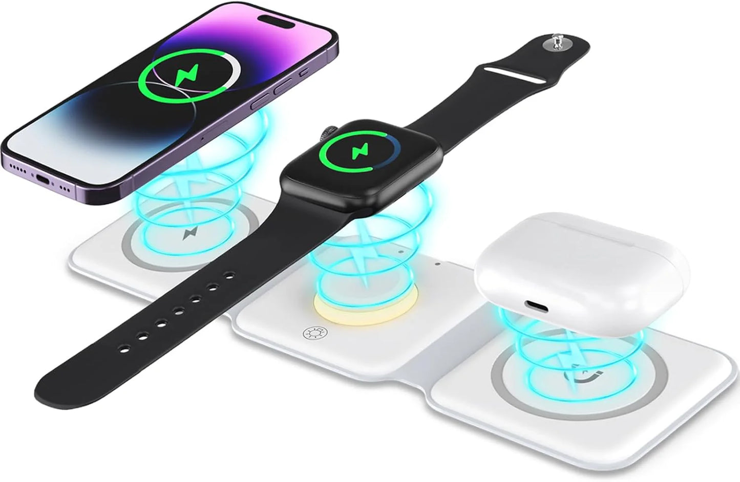 Cargador Inalambrico tipo Magsafe 3 En 1 A2458