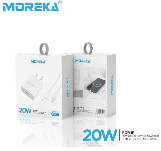 Cargador Completo Tipo C a Lighting iPhone Moreka P-202 20W