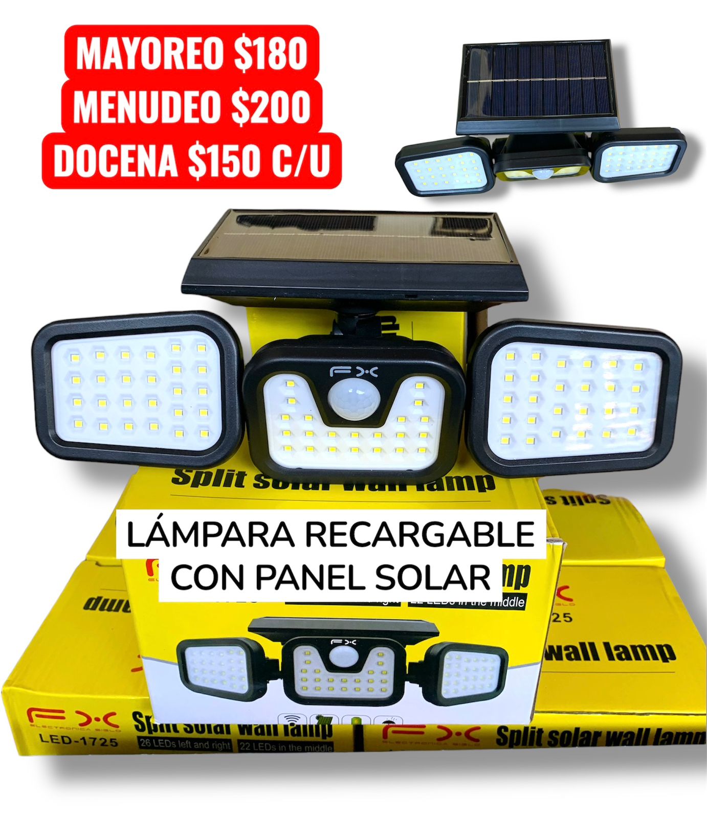 Lampara Solar Con Panel LED-1725