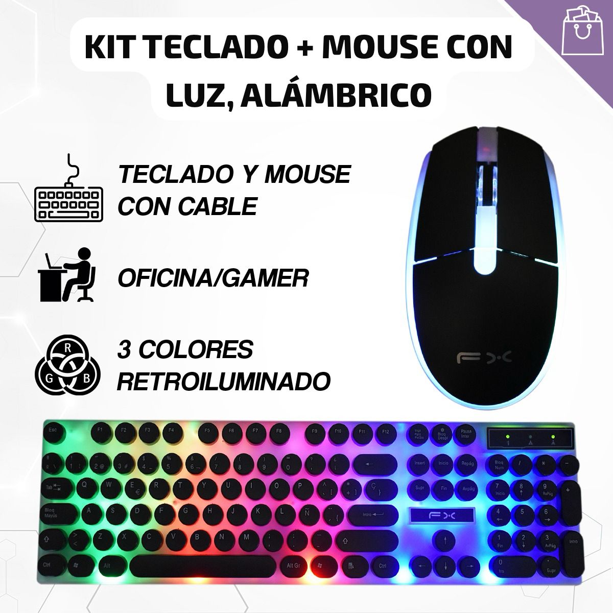 Teclado Y Mouse Alambrico RGB TEC-FX564