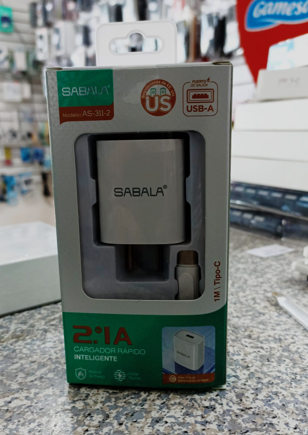 CARGADOR 2.1A SABALA AS-311-2 TIPO C