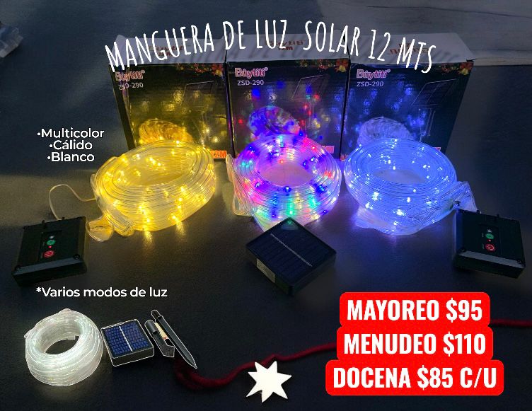 Manguera De Luz Solar 12M ZSD-290 Serie Foquitos