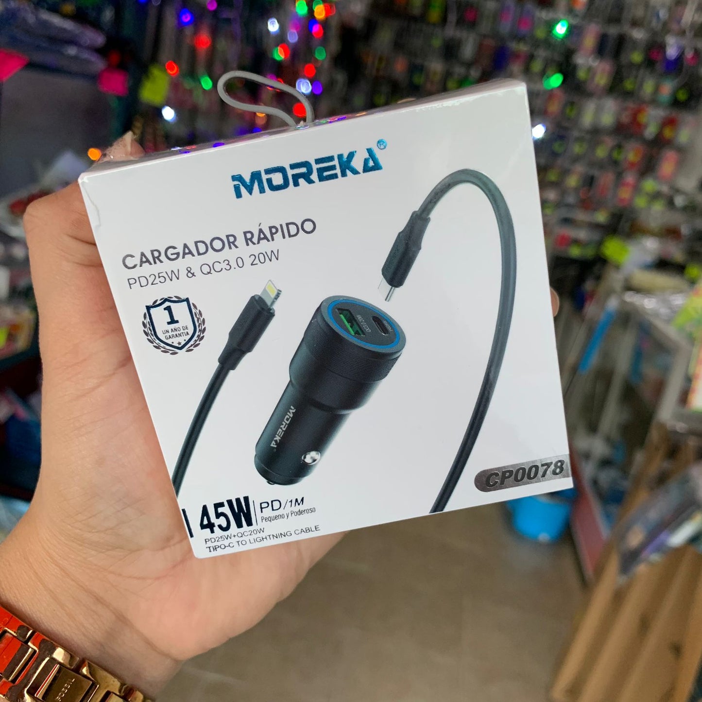 Cargador Para Auto Carro 45W Con Cable CP0078