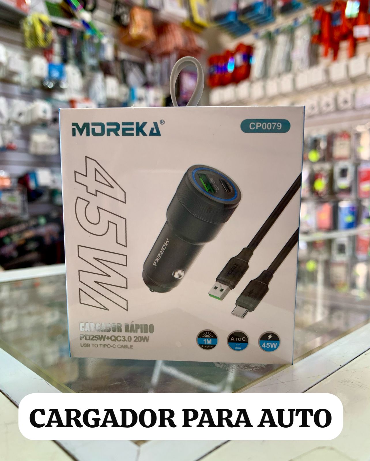 Cargador Para Auto Carro 45W Con Cable CP0079