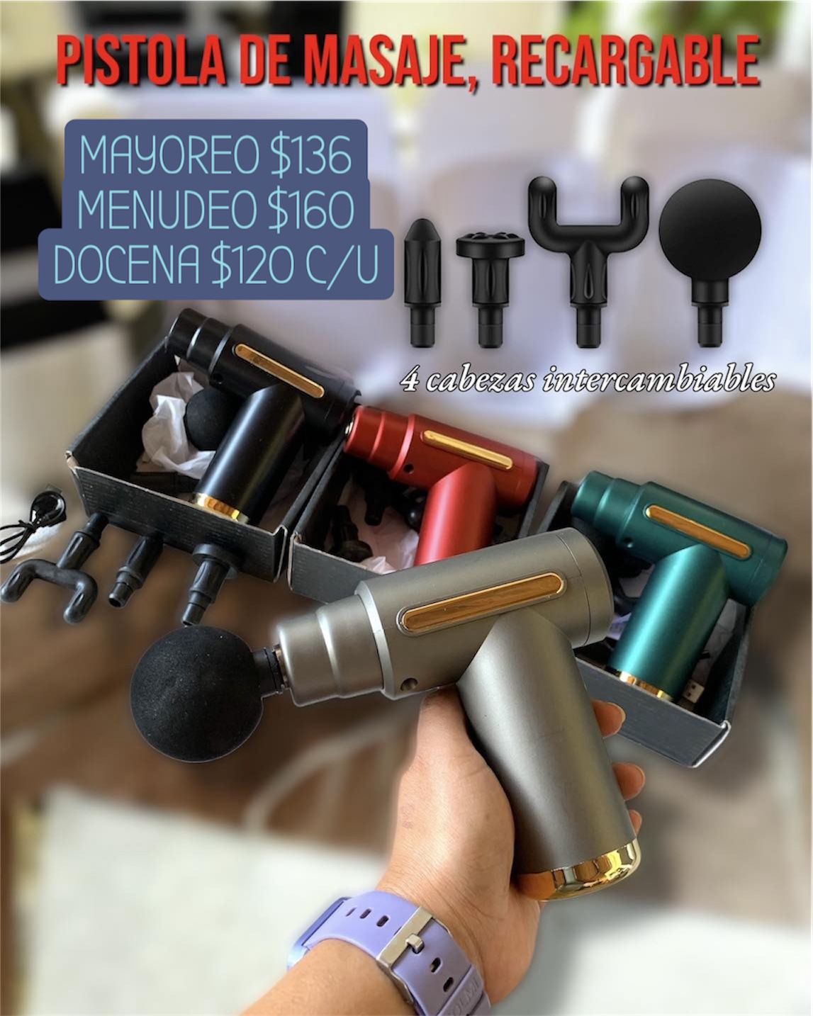 Masajeador Pistola Recargable