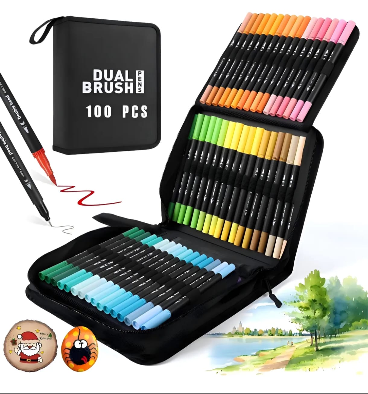 Plumones Doble Punta 100 Pz