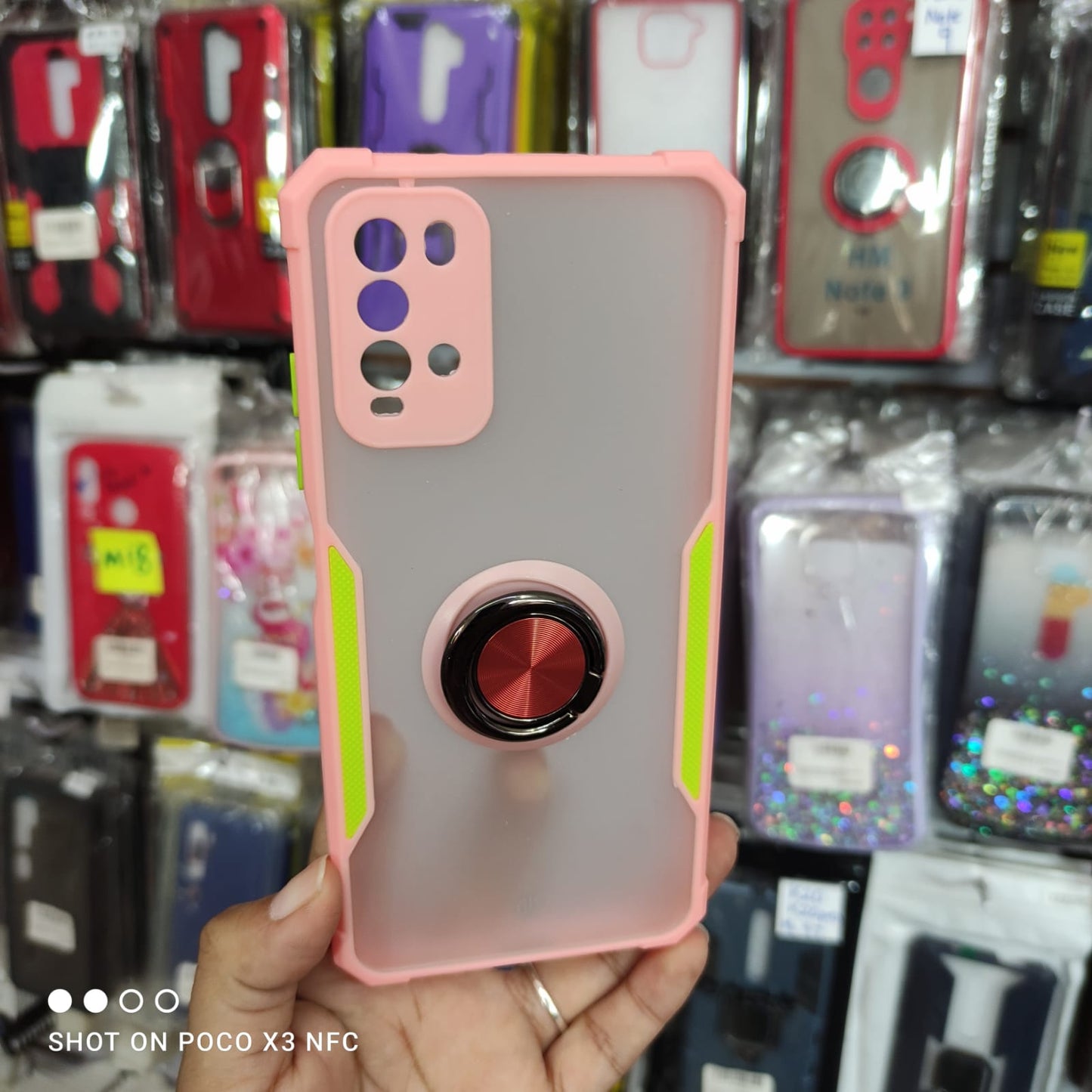 FUNDA USO RUDO CON ANILLO Y MICA 9D PARA XIAOMI POCO M3