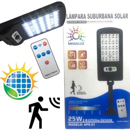 LAMPARA SUBURBANA SOLAR 2250LM