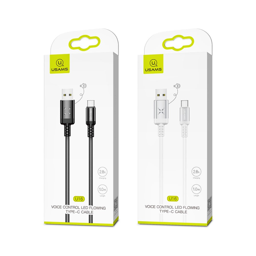 Cable Usb Tipo C USAMS US-SJ287 Carga Rapida 2A Audioritmico Led 1 Metro
