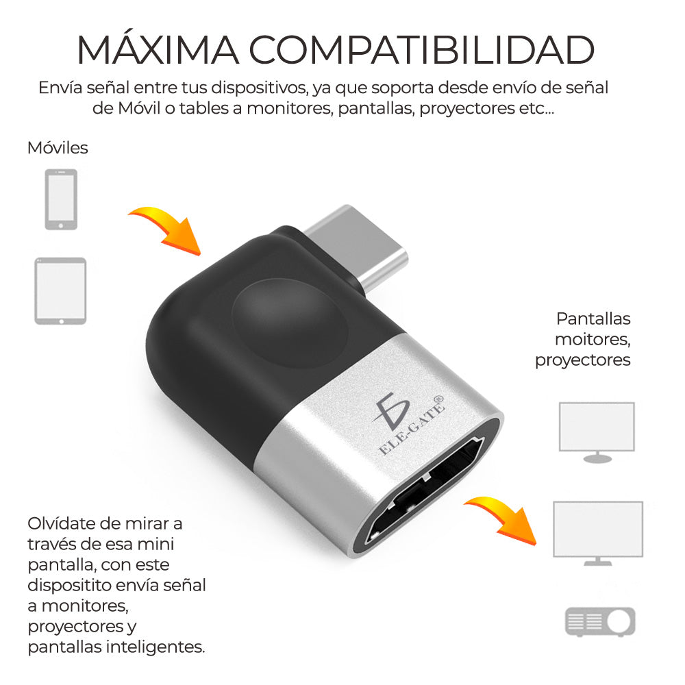 Adaptador Tipo-C A Hdmi 4K plug and play