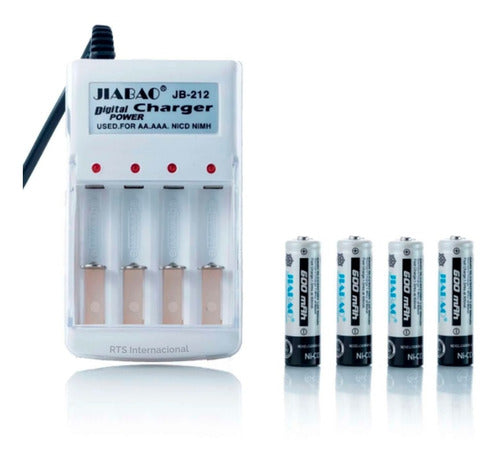 Pilas Recargables con Cargador AAA JB-212