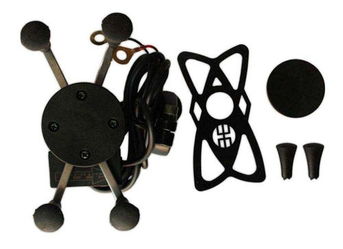 SOPORTE PARA CELULAR CON CARGADOR PARA MOTO SH-3018-3 (ASOC)