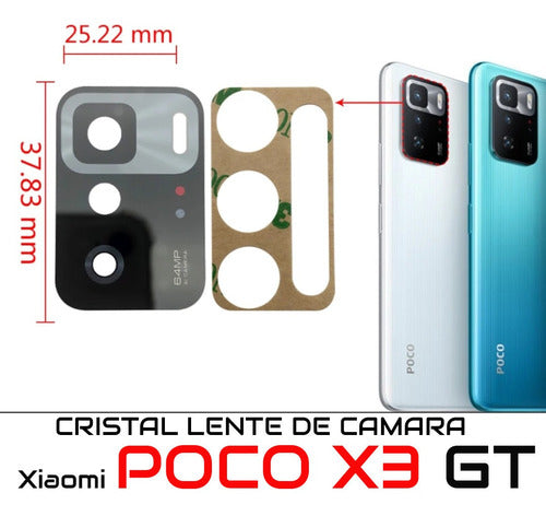 LENTE CRISTAL DE CAMARA REFACCION PARA XIAOMI POCOPHONE X3 GT