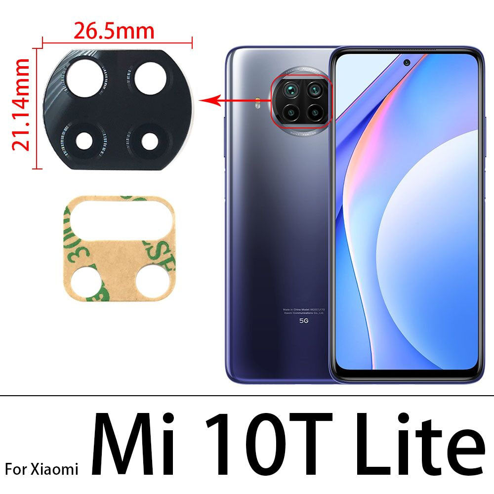 LENTE CRISTAL VIDRIO DE CAMARA REFACCION PARA XIAOMI MI 10T LITE