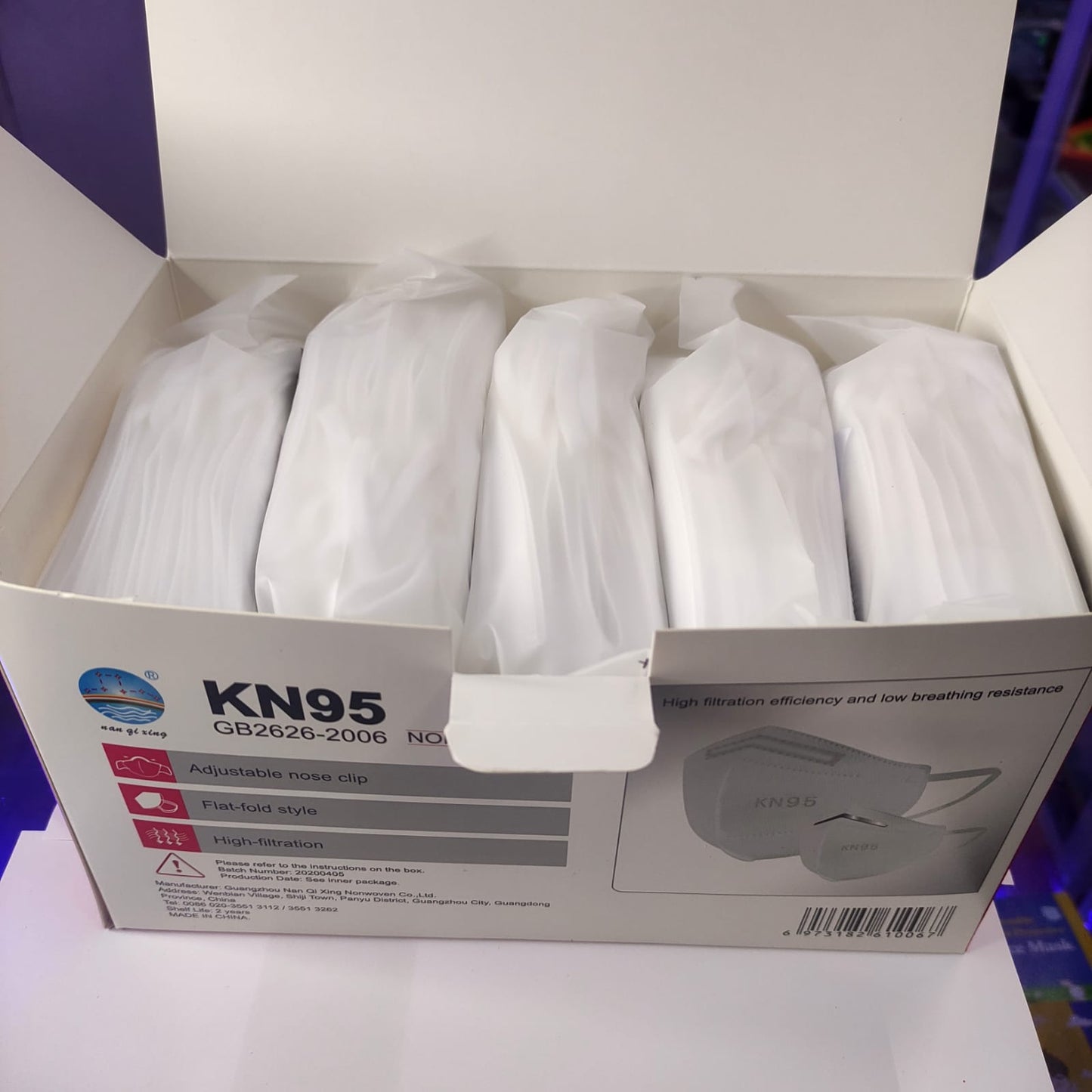 CAJA 50 PZ KN95 ADULTO COLOR BLANCO