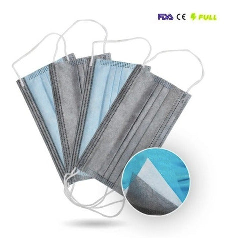 CUBREBOCAS TRICAPA DOBLEVISTA AZUL / GRIS