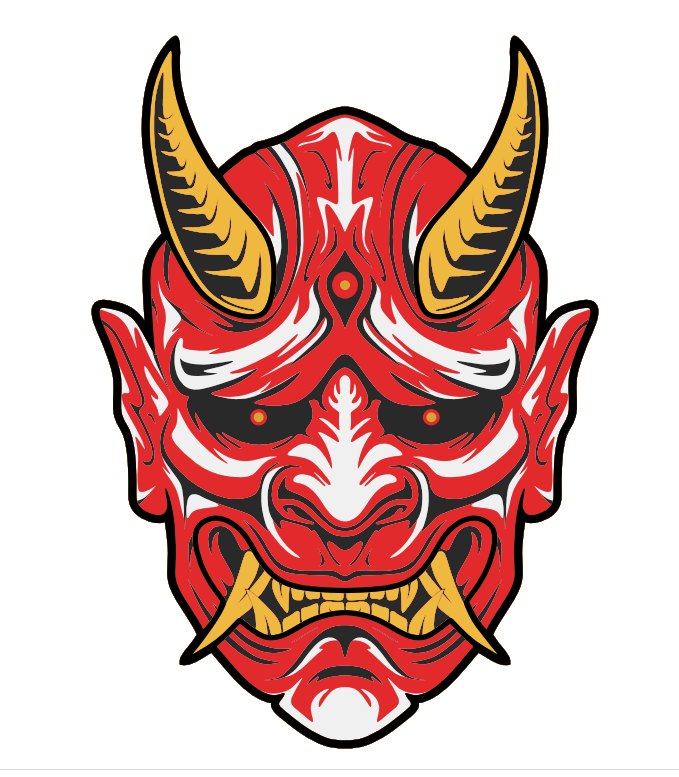 Vector para corte laser Mascara Japonesa