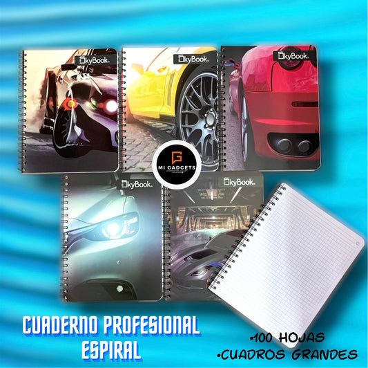 Libreta Cuaderno Cuadros Autos