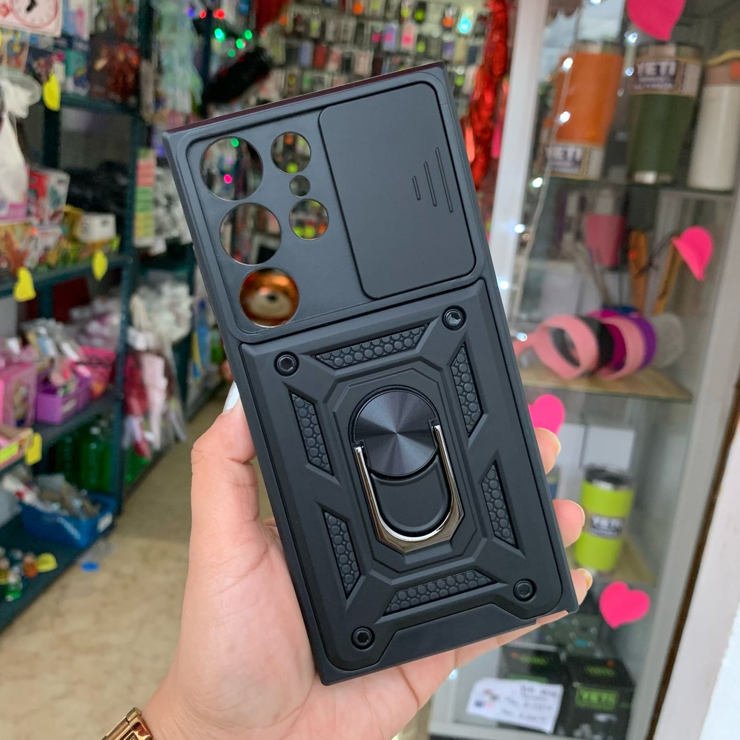 Funda Uso Rudo Con Protector De Camara Deslizante Para Samsung S22 Ultra