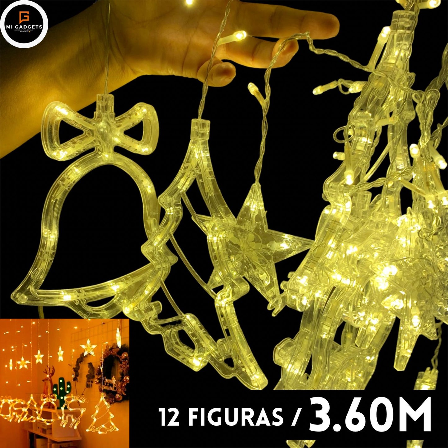 Cascada Luz Calida 12 Figuras