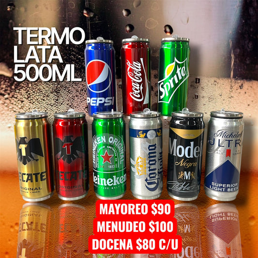 Termo Lata Con Diseños Vicios 500 Ml