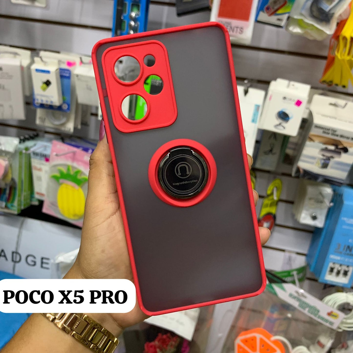 Funda Uso Rudo Anillo Semitransparente Para Redmi Note 12 Pro /  Xiaomi Poco X5 Pro