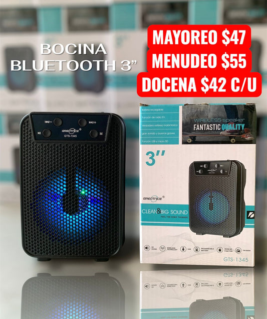 Bocina Bluetooth 3'' GTS-1345