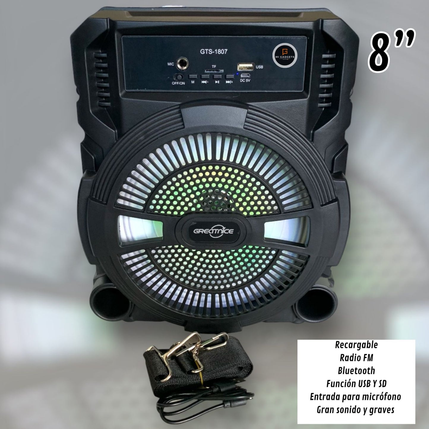 Bocina Bluetooth 8´ GTS-1807