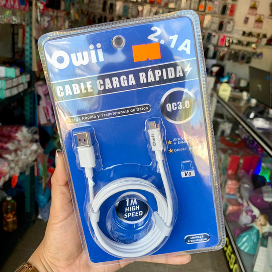 Cable Carga rápida Owii Micro V8