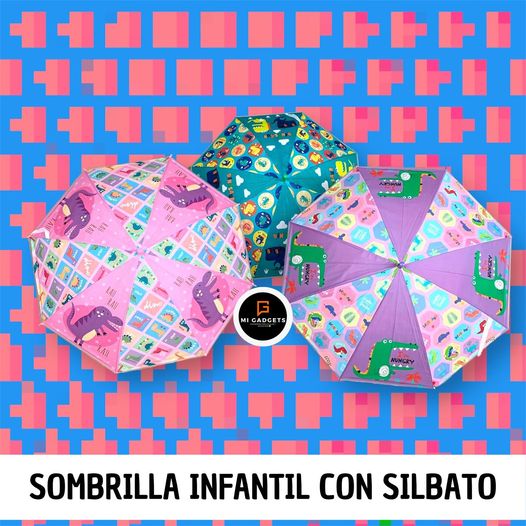 Sombrilla Paraguas Infantil Con Silbato