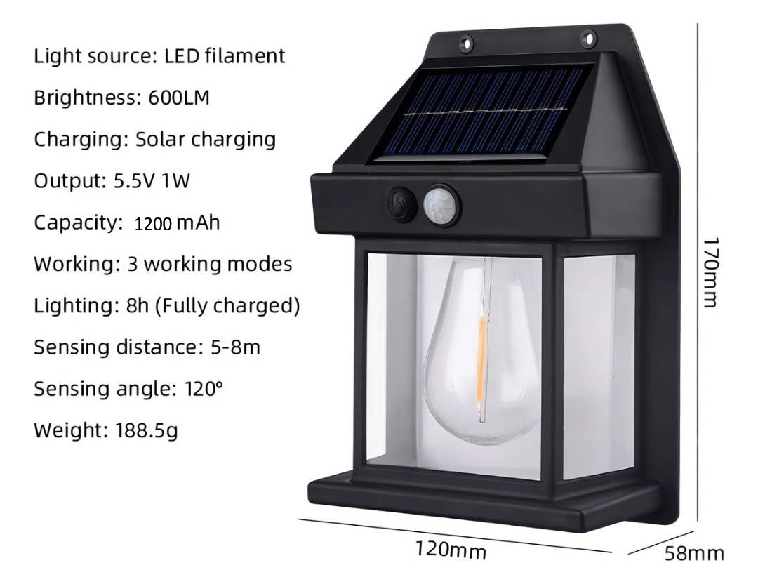 Lampara Solar Sensor Movimiento LED-8799