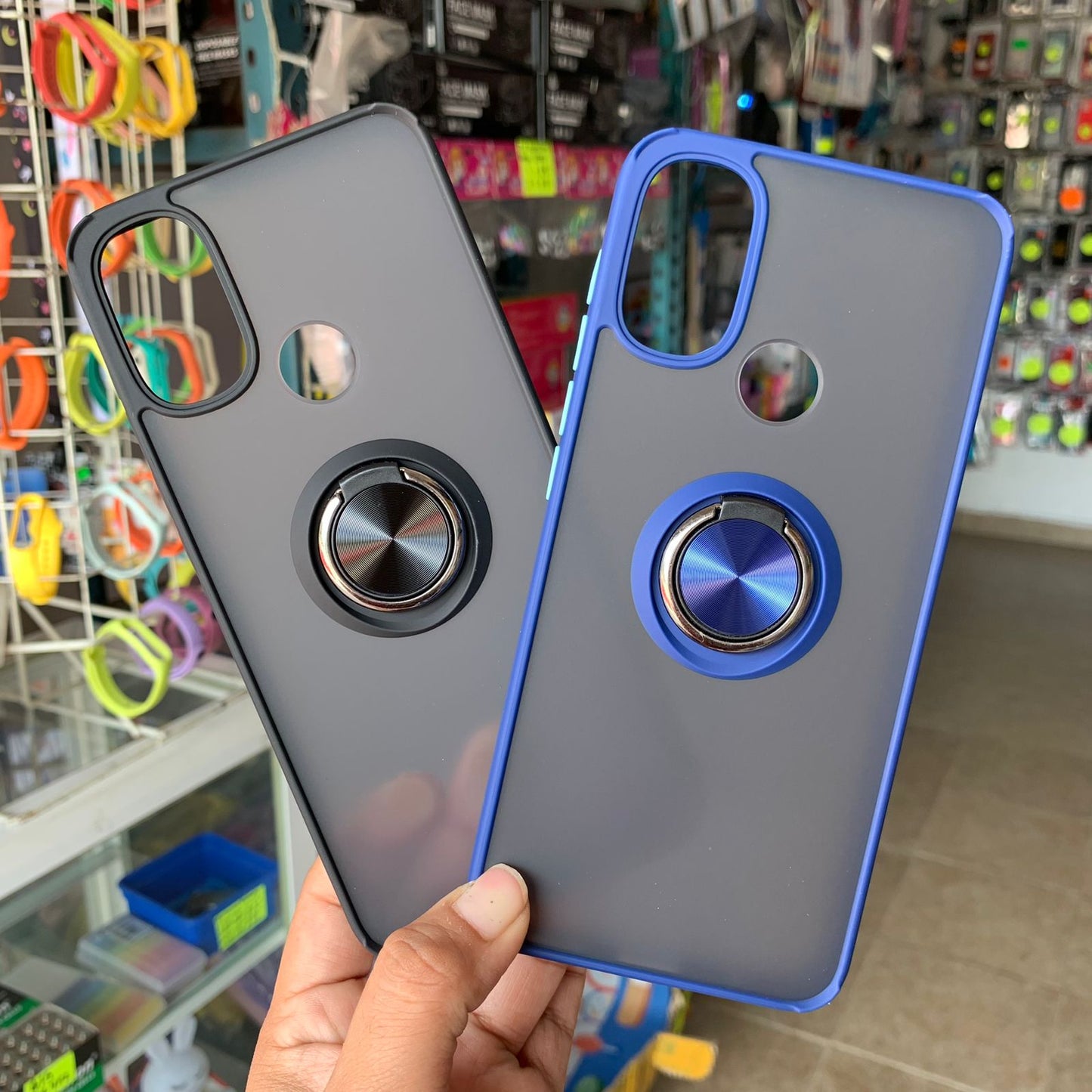 Funda Anillo Uso Rudo Semitransparente Para Motorola Moto E20 / E40