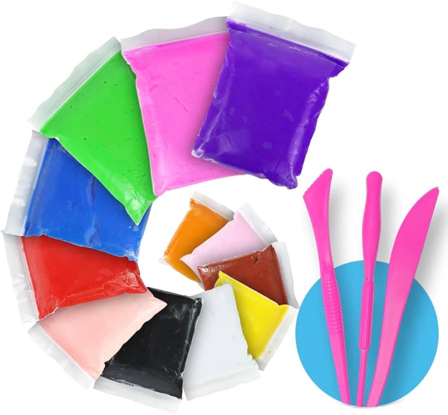 Foamy Moldeable 12 Colores Súper Ligero – Masa Espumosa para Manualidades | Paquete de 10 Piezas