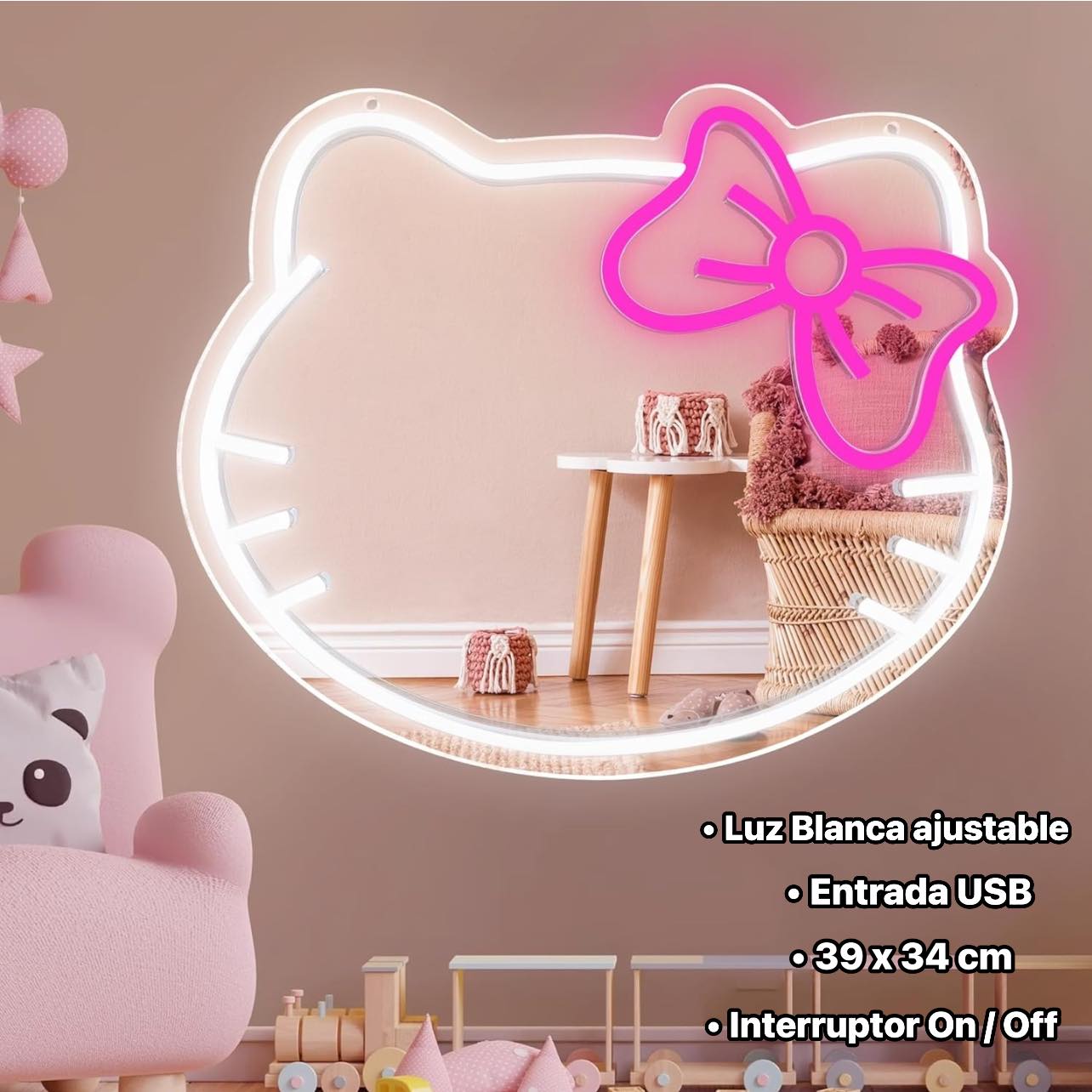 Espejo Hello Kitty Con Luz Led