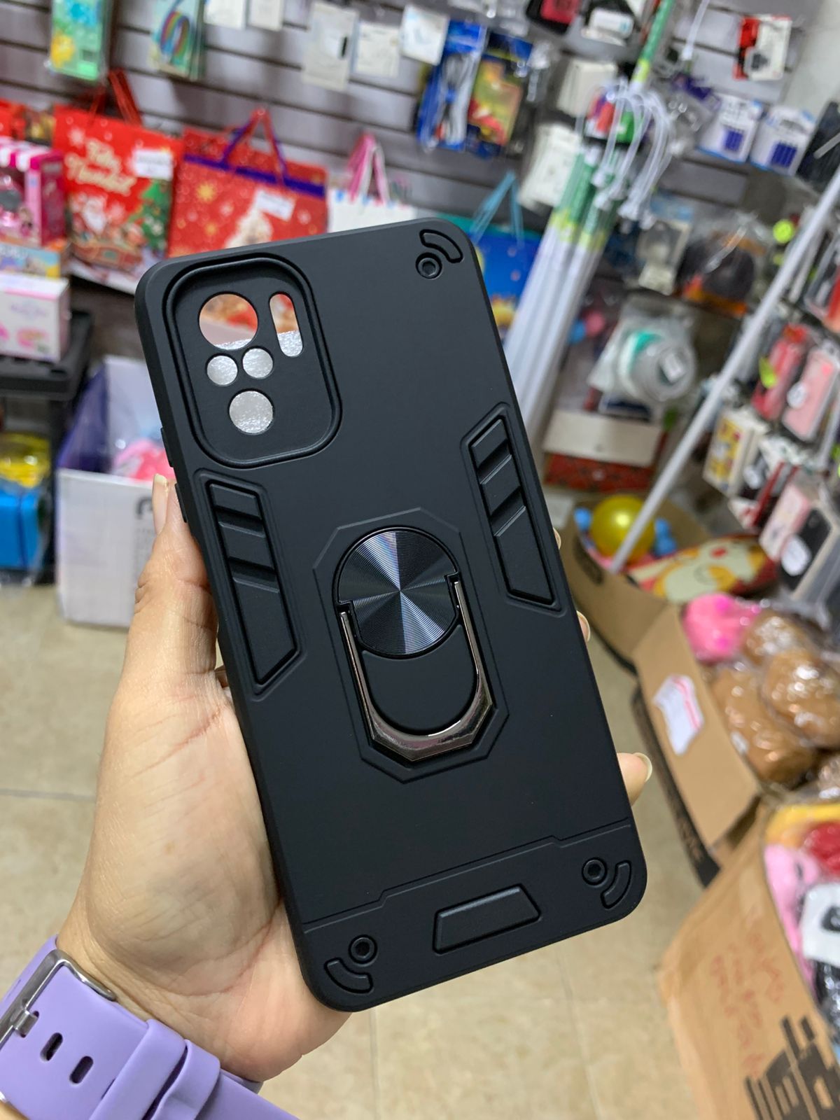 Funda Anillo Con Protector De Camara Para Xiaomi Redmi Note 10 / Redmi Note 10S / Poco M5s