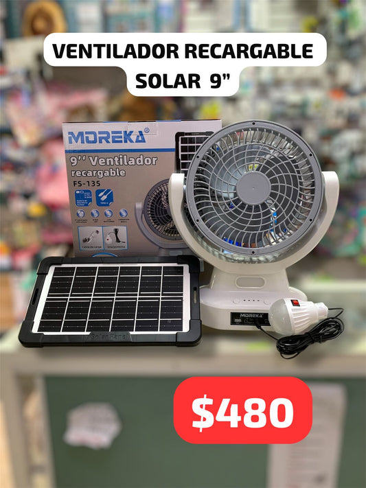 Ventilador Solar Recargable 9' FS-135