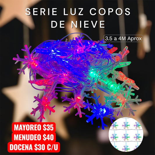 Serie De Foquitos Navidad Copos De Nieve Multicolor ZSD-092