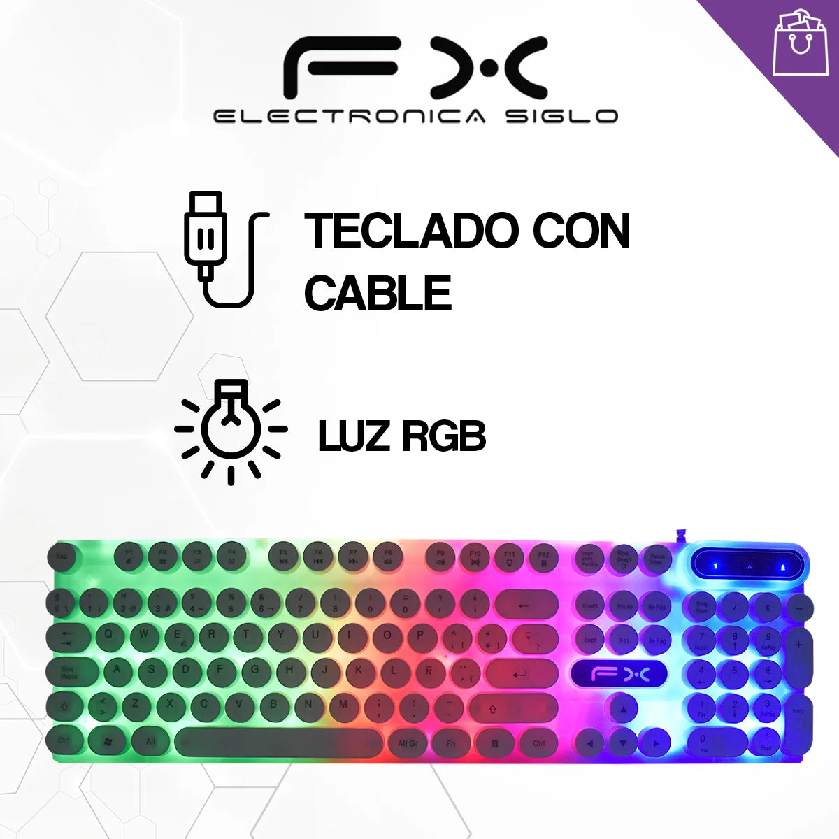 Teclado FX Gamer Luz Led Rgb Iluminado TEC-FX560