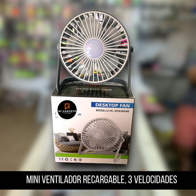 Mini Ventilador Recargable HL-VEN3604R