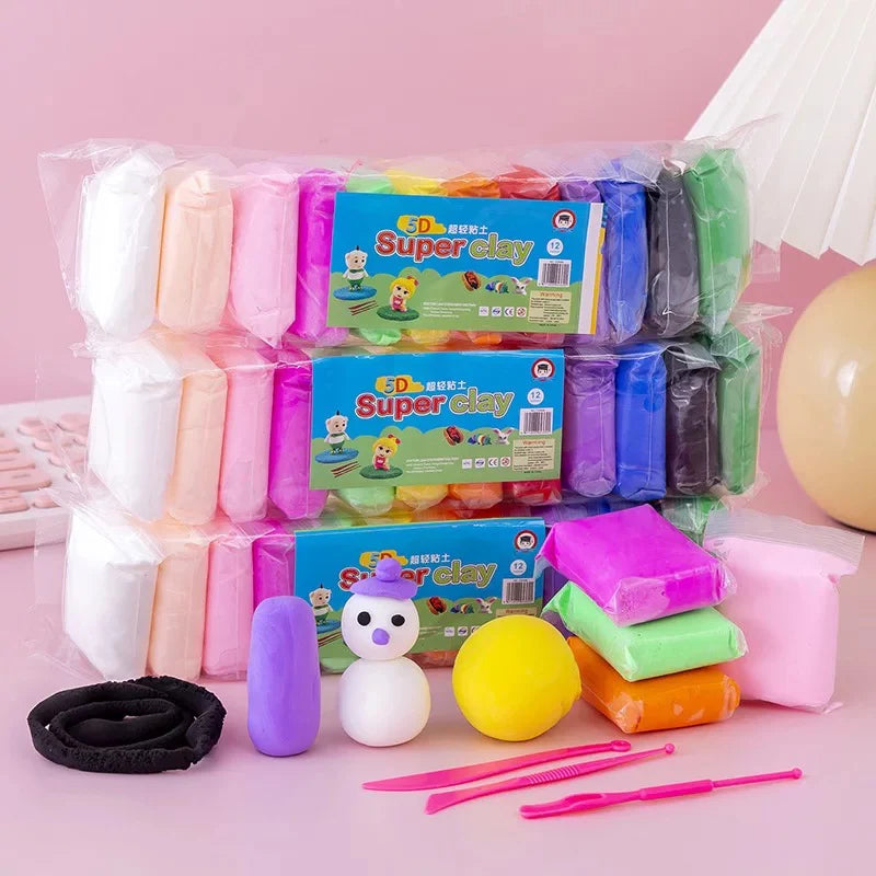 Foamy Moldeable 12 Colores Súper Ligero – Masa Espumosa para Manualidades | Paquete de 10 Piezas