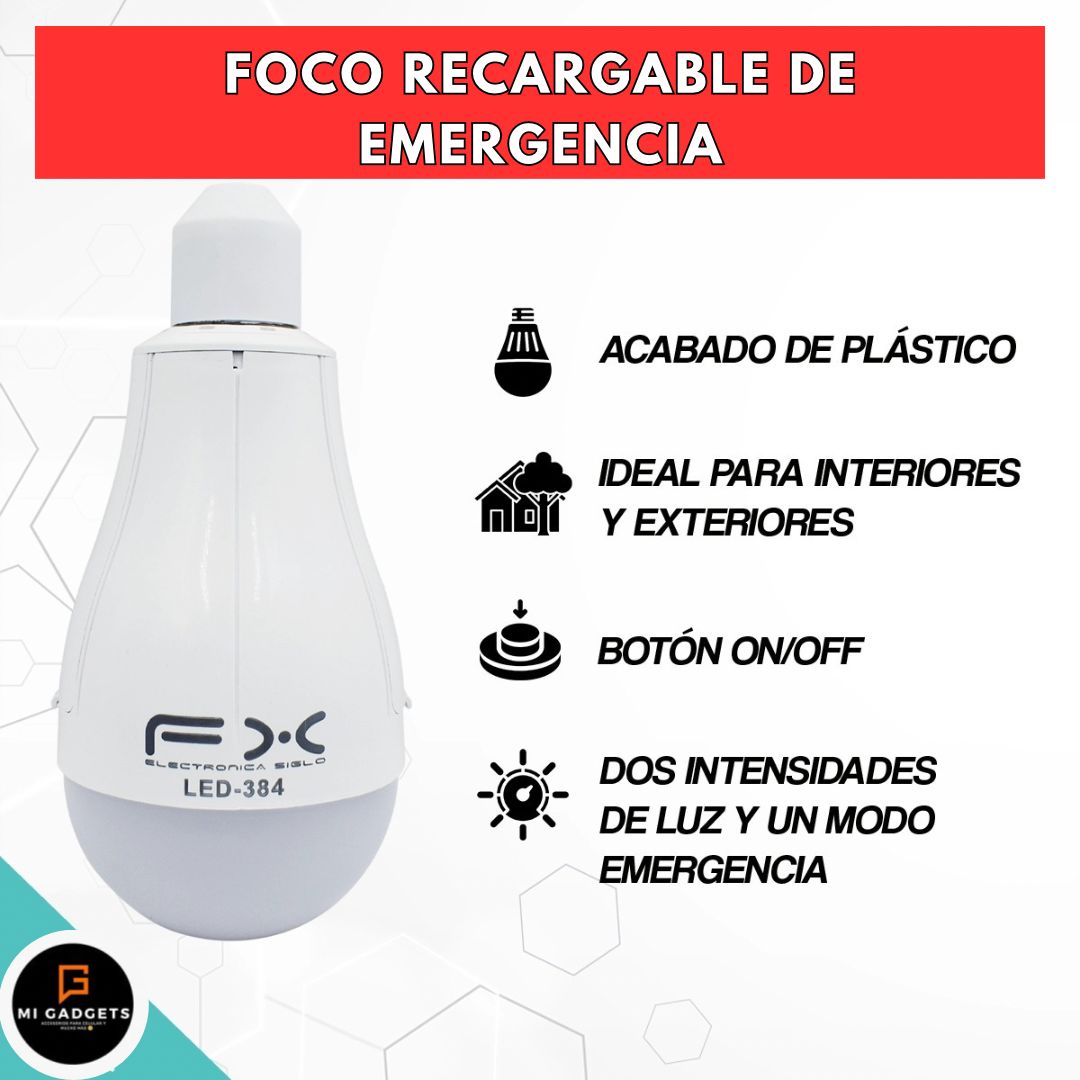 Lampara Foco de emergencia 20W LED-384