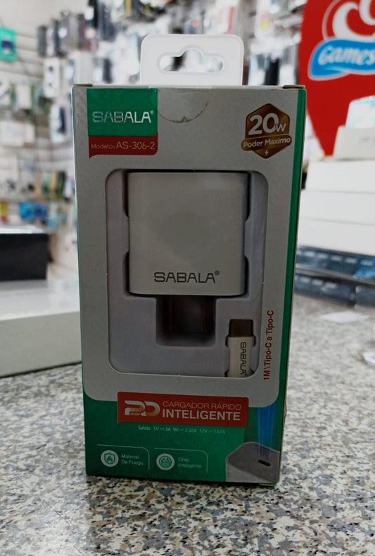 CARGADOR 20W SABALA AS-306-2 TIPO C