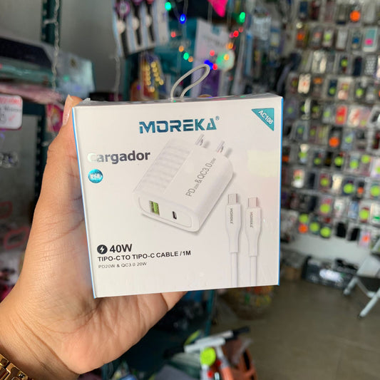 Cargador Moreka Tipo C 40W AC108