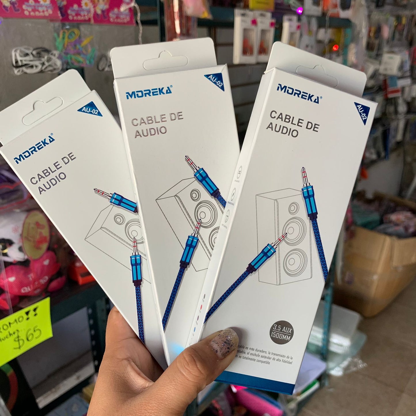 Cable Audio Auxiliar 3.5mm Moreka AU-01