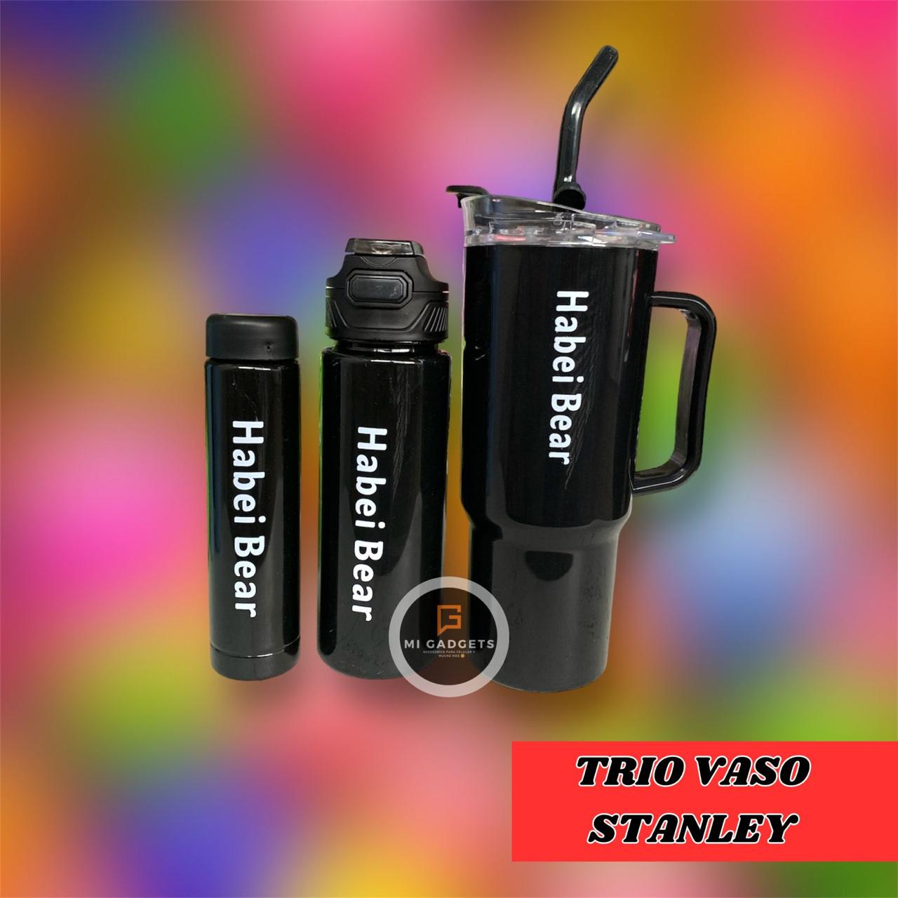 Trio De Vasos Con Popotes Y Stickers