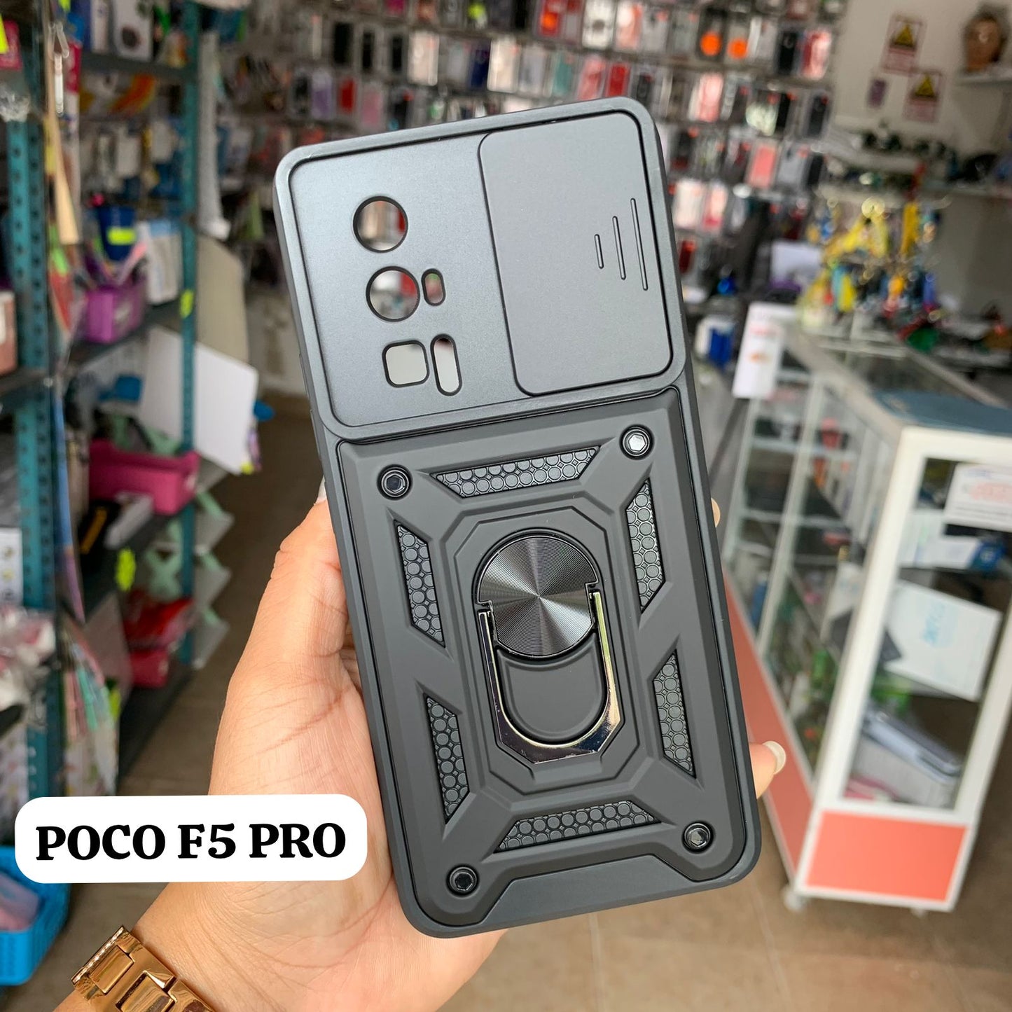 Funda Uso Rudo Con Protector De Camara Deslizante Para Xiaomi Poco F5 Pro