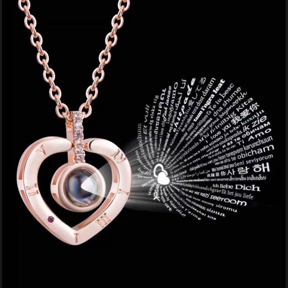 COLLAR DE CORAZON TE AMO 100 IDIOMAS