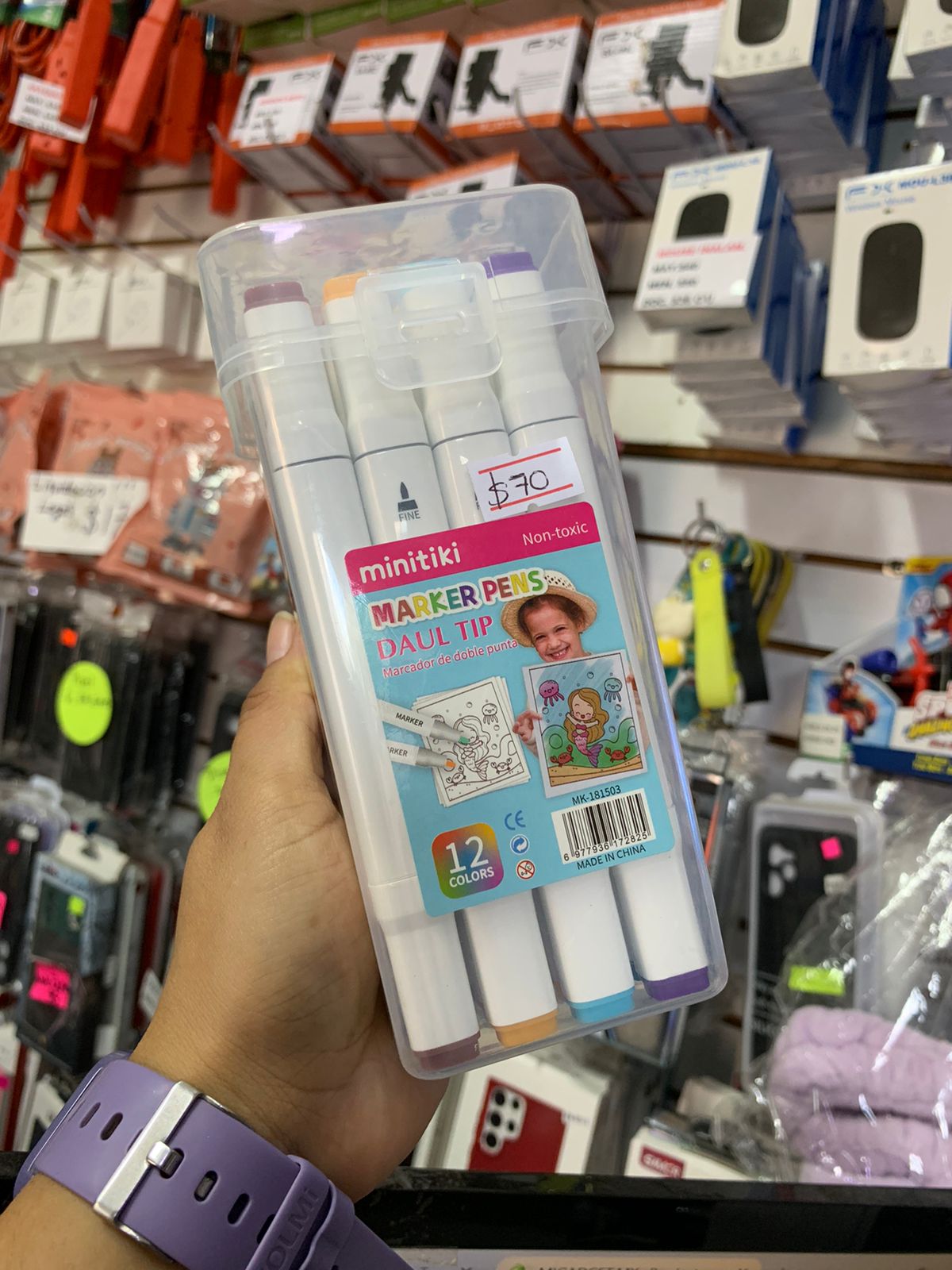 Plumones Doble Punta 12 pz