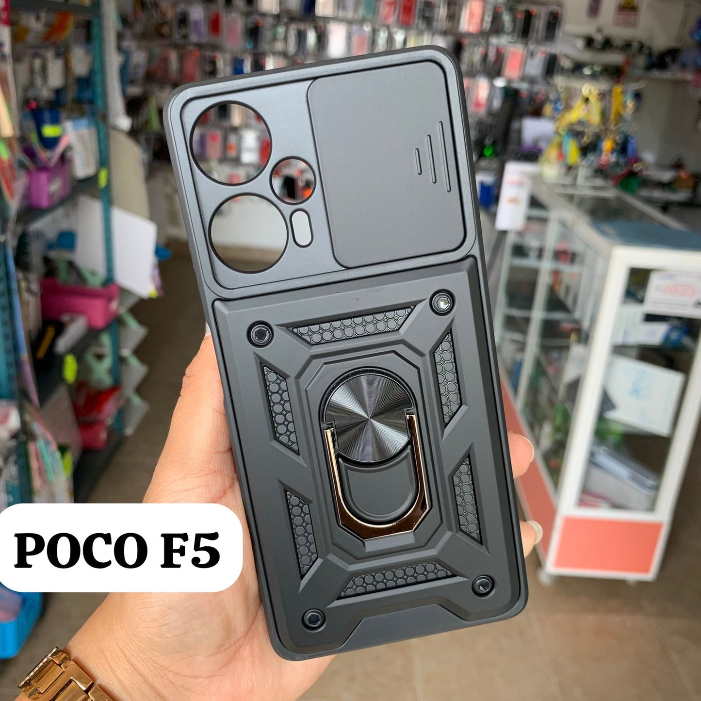 Funda Uso Rudo Con Protector De Camara Deslizante Para Xiaomi Poco F5